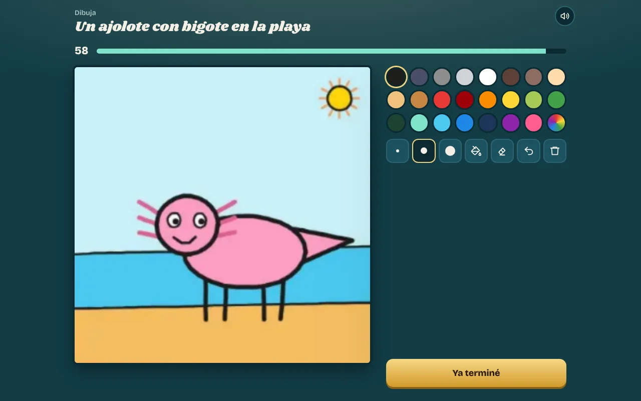 Arte o Cringe instalado en una PC: el lienzo a la izquierda y los colores a la derecha